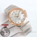 Swiss Copy Omega Constellation 38mm Diamond Watches 8500 Half Rose Gold